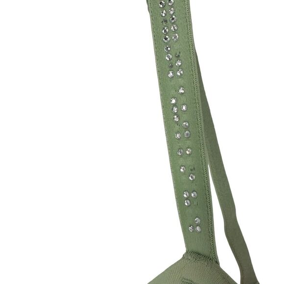 Victorias Secret PINK Wear Everywhere Super Push Up Bra 34DD Green Rhinestone - Picture 3 of 13